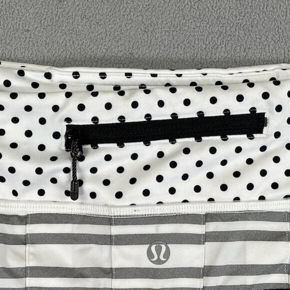 Lululemon Skirts Womens 32" White Black Run Pace Setter Skorts Ruffled Tennis - Picture 6 of 12